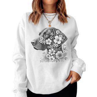 Floral German Shorthaired Pointer Gsp Dog Flower Idea Women Sweatshirt - Thegiftio UK