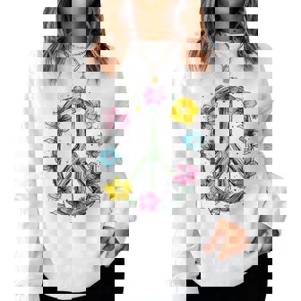 Flower Powerigne De Paix Fleurs Amour Et Paix Hippie Sweat-shirt pour femme - Cadeauxyz