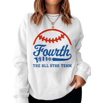 Fourth Grade Baseball 4Th Grade All Star Team Back To School Women Sweatshirt - Thegiftio
