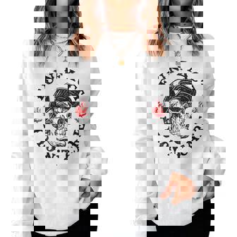 Fun Fact I Don't Care Skeleton Sarcastic On Back Women Sweatshirt | Mazezy