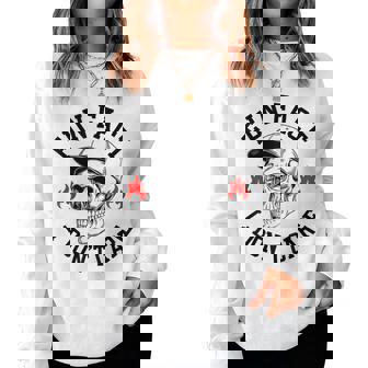 Fun Fact I Don't Care Vintage Skeleton Sarcastic Adult Humor Women Sweatshirt - Thegiftio