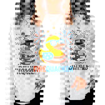 4Th Of July Duck Firequacker Patriotic Fourth Of July Women Sweatshirt - Thegiftio UK