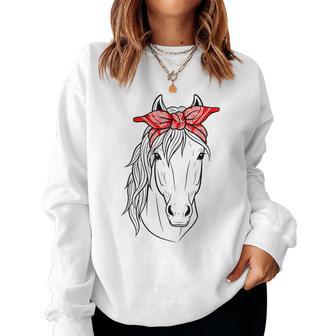 Horse Lovers Red Bandana Print For Girls & Women Women Sweatshirt - Thegiftio UK
