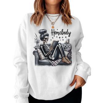 Skeleton Homebody Anti Social Club Women Women Sweatshirt - Thegiftio UK