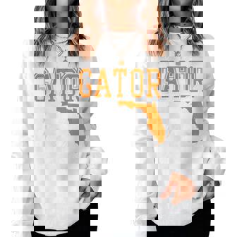 Gator Girl Florida Heart Map Shape Souvenir For Women Women Sweatshirt | Mazezy