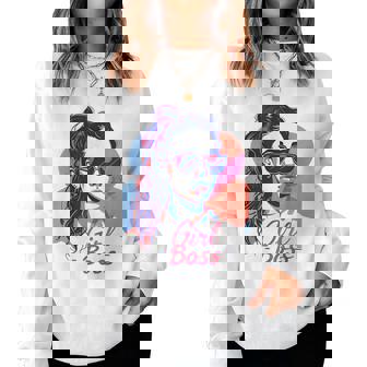 Girl Boss ポップアート セルフエンパワーメント レトロ 1950年代 レディーススウェットシャツ - Kawaiitshirt