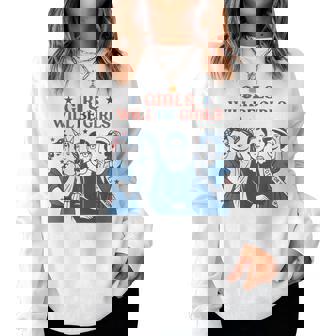 Girl Will Be Girls Patriotic Feminist 4Th Of July Usa Women Women Sweatshirt - Monsterry