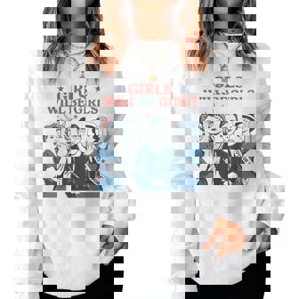 Girl Will Be Girls Patriotic Feminist 4Th Of July Usa Women Sweatshirt | Mazezy