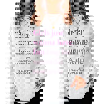 Girls Just Wanna Have Funding X Forcience Research レディーススウェットシャツ - Kawaiitshirt