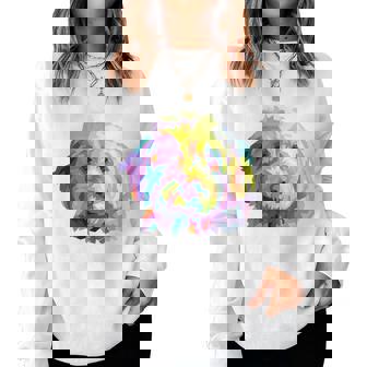 Goldendoodle ギフト ラブラドゥードル Cockapoo Mom カラフル ポップアート レディーススウェットシャツ - Kawaiitshirt