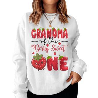 Grandma Of The Berry Sweet One Strawberry First Birthday Women Sweatshirt - Thegiftio UK