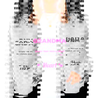 Grandma Idea Granny Grandmother For Black X-Small Short Sleeve Crew Neck Classic Fit Modern Style Unique Graphic Women Sweatshirt - Monsterry