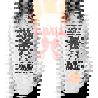 Groovy Tball Mom Softball T-Ball Mama Checkered Women Sweatshirt - Thegiftio