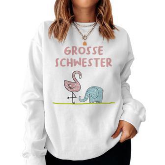 Grossechwester Flamingo Und Elefant Geschenk Idee Sweatshirt Frauen - Geschenkecke