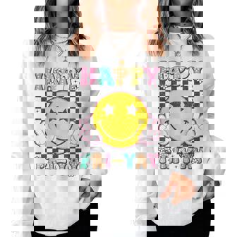 Happy Fri-Yay Groovy Teacher Friday Weekend Fri Yay Women Sweatshirt | Mazezy