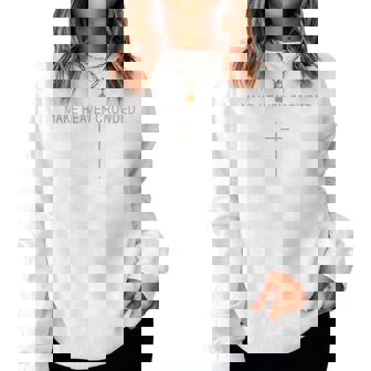 Make Heaven Crowded Cross Subtle Christian Faith Minimalist Women Sweatshirt | Mazezy