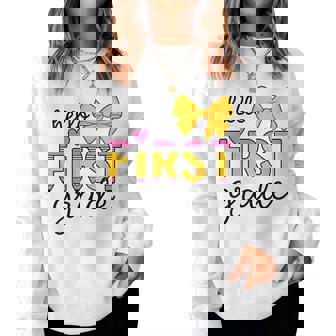 Hello First Grade For Girls Boys Cute Back To School Pencil Women Sweatshirt - Monsterry