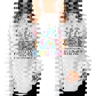 Hello Fourth Grade Tie Dye Pencil Back To School 4Th Grade Women Sweatshirt | Mazezy