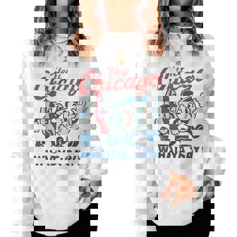 Hey Chicago Whadya Say Baseball And Hot Dog 4Th Of July Women Women Sweatshirt - Thegiftio