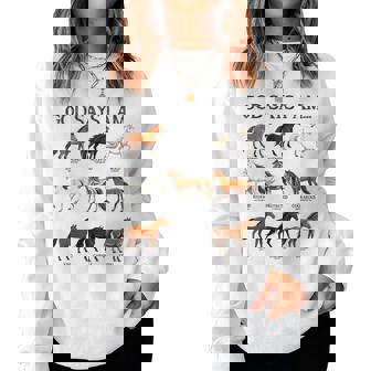 Horses God Says I Am Cute Christian N Girl Jesus Love You Women Sweatshirt - Thegiftio