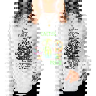 I'm No Cactus Expert But Know A Prick When Iee One レディーススウェットシャツ - Kawaiitshirt