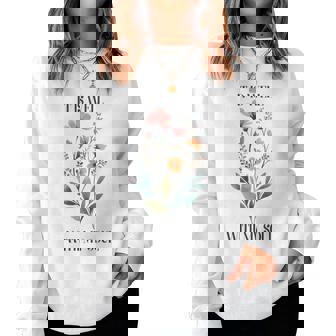 It Is Well With Myoul Christian 花柄 引用 クリスチャン 長袖tシャツ レディーススウェットシャツ - Kawaiitshirt