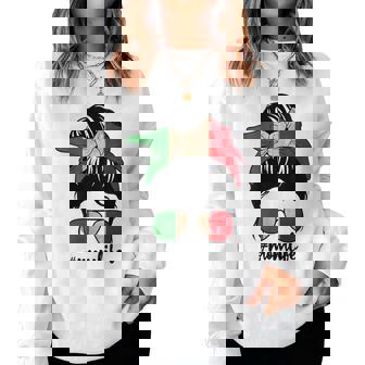 Italian Mom Messy Bun Italy Pride Patriotic Mother's Day Women Sweatshirt - Monsterry