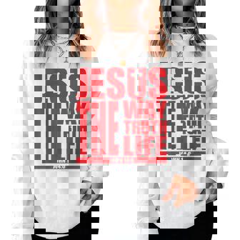 Jesus Is The Way Truth Life クリスチャン 男性 女性 クリスチャン レディーススウェットシャツ - Kawaiitshirt