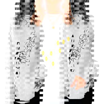 Jolie Chemise De Musique Notes De Musique Fluides Fleurs Sweat-shirt pour femme - Cadeauxyz
