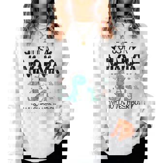 Just A Mama Who Loves Her Boy Mommy And Boy Matching Women Sweatshirt - Thegiftio