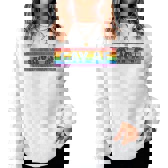 Lgbtq Gay Af Pride Lgbt Ally Rainbow Flag Retrointage レディーススウェットシャツ - Kawaiitshirt