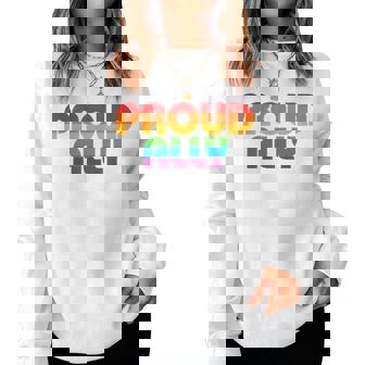 Lgbtq Proud Ally Lesbian Gay Pride Lgbt Ally Rainbowintage レディーススウェットシャツ - Kawaiitshirt