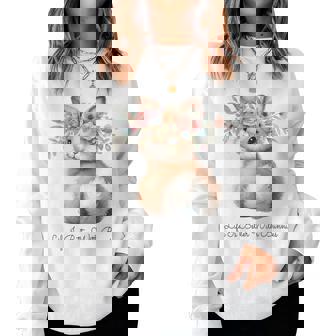 Life Is Better With Bunnies 水彩 ウサギ 花柄 ウサギ レディーススウェットシャツ - Kawaiitshirt