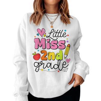 Little Miss 2Nd Grade Back To School Cute Second Grade Girls Women Sweatshirt - Thegiftio UK