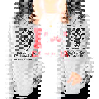 I Love Canada サッカーボール 男の子 女の子 キッズ カナダ国旗 レディーススウェットシャツ - Kawaiitshirt