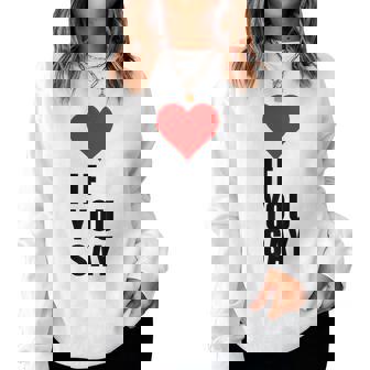 I Love Heart Red If Youay For アパレル レディーススウェットシャツ - Kawaiitshirt