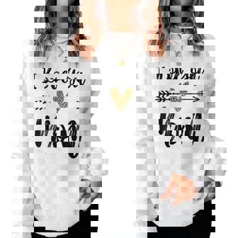 I Love You Mom Arrow Leopard Heart New Mom Women Sweatshirt - Monsterry
