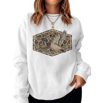 Mallard Duck Camouflage Hunting Season Women Sweatshirt - Thegiftio UK