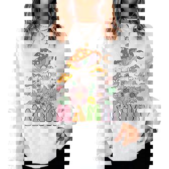 Mama Mushroom Moon Floral Aesthetic Graphic Mother's Day Women Sweatshirt | Mazezy