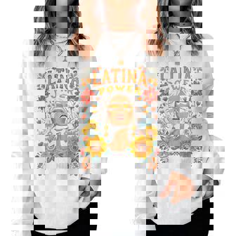 Mexican Woman Latina Power Flowers Pride Hispanic Heritage Women Sweatshirt - Thegiftio