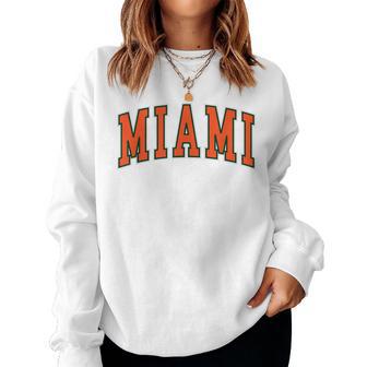 Miami Vintage Text And Throwback Miami Women Sweatshirt - Thegiftio UK