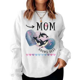 Mom Knows Best Mom And Baby Orca Whale Mother's Day Women Sweatshirt - Thegiftio UK