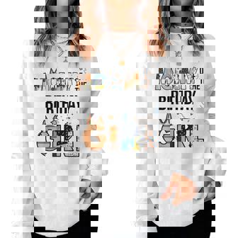 Mommy Of The Birthday Girl Party Blue Dog Lover Matching Women Sweatshirt - Seseable