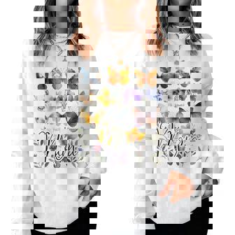 Mommy Mama バタフライ フローラル 夏 母の日 グラフィック ママ 長袖tシャツ レディーススウェットシャツ - Kawaiitshirt