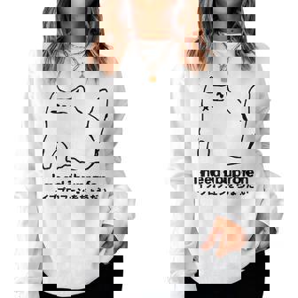 I Need Ibuprofen Cat Meme Japanese Women Women Sweatshirt - Monsterry