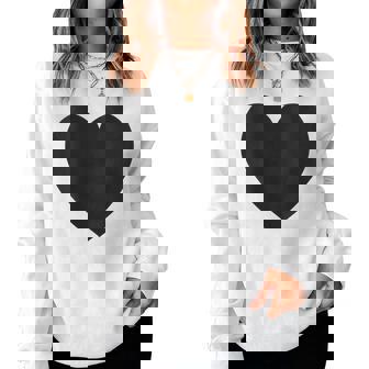 Negro Corazón Grunge Gótico Gótico Estética Cuello Sudadera Mujer - Regaloses