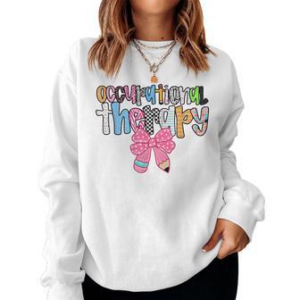 Occupational Therapy Ot Pencil Bow Back To School Cota Women Sweatshirt - Thegiftio UK