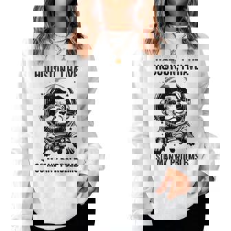 Otter Dad Mompace ヒューストン問題カワウソ レディーススウェットシャツ - Kawaiitshirt