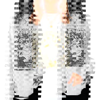 Overstimulated Duck Retro Floral Humor Style Women Sweatshirt - Monsterry