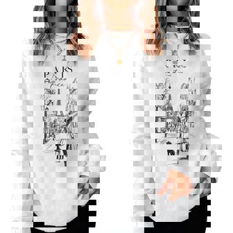 Paris France Eiffel Tower French Girl City Of Love Souvenir Women Sweatshirt - Thegiftio